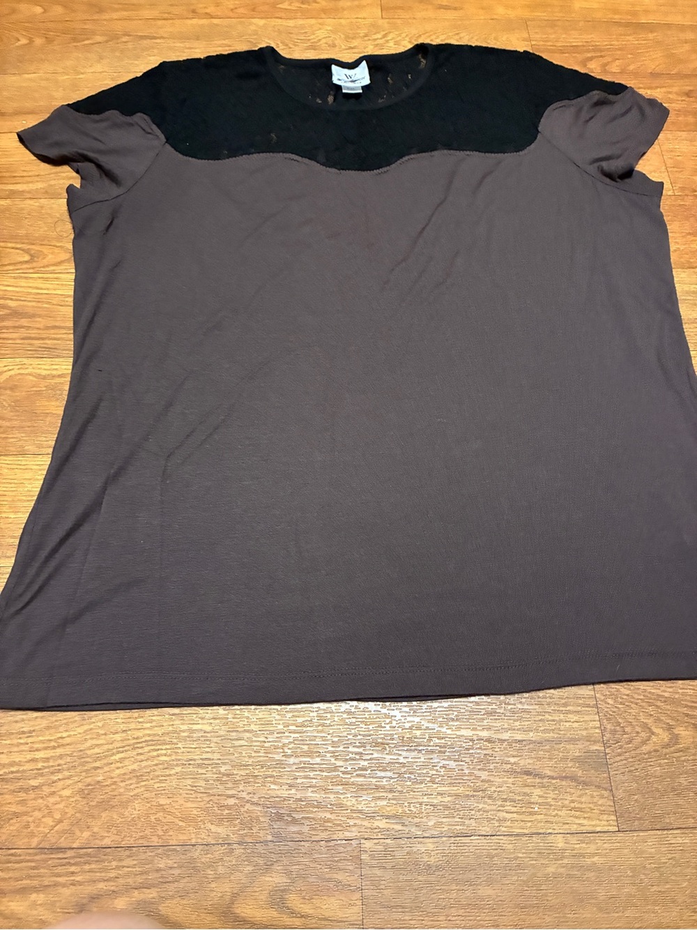 Worthington Black and Brown Short Sleeve Women's Top Size Petite XL